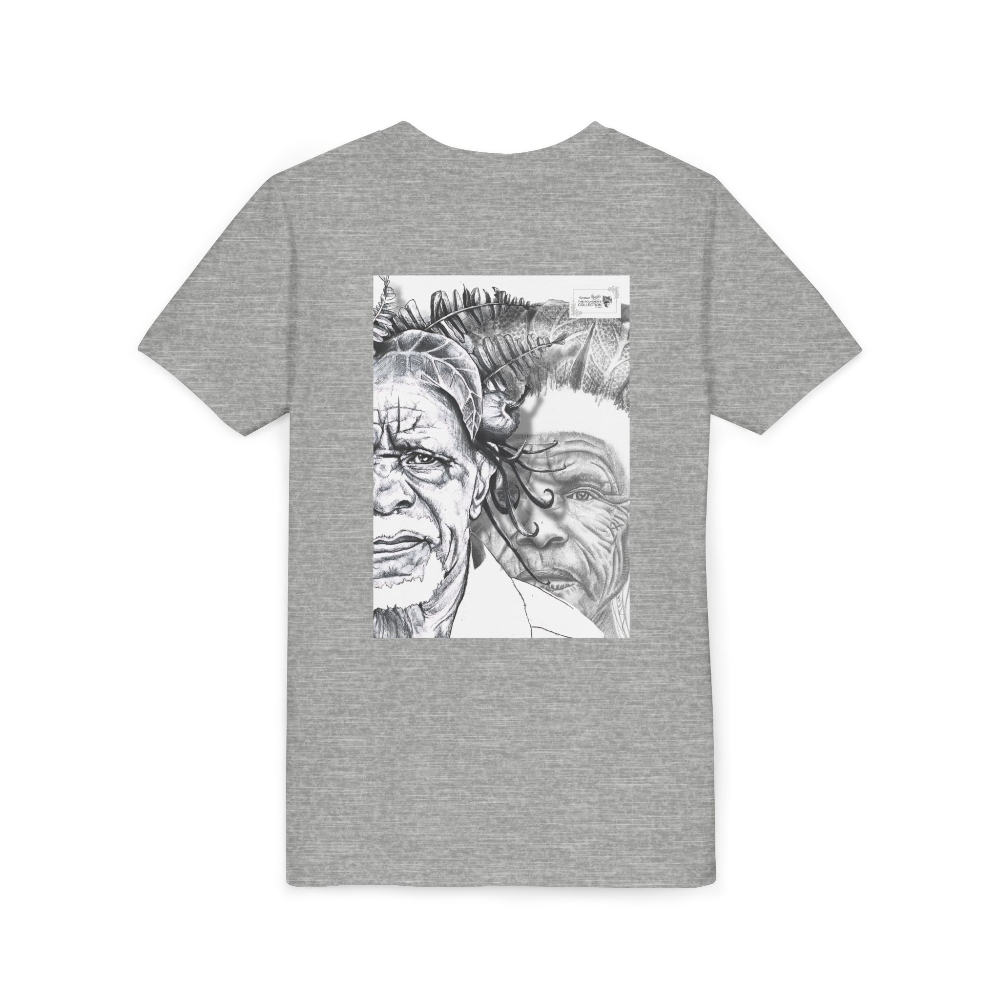 Youth Tee – Monochrome Dual-Face Sketch Graphic - Image 52