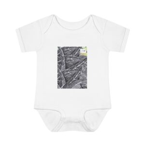 Infant Bodysuit with Monochrome Leaf Texture Print — Cute Nature Baby Onesie