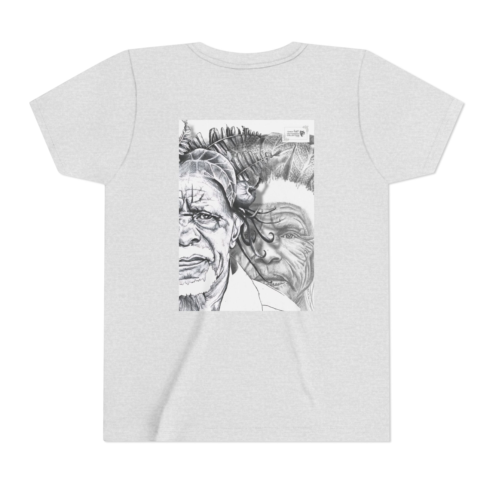 Youth Tee – Monochrome Dual-Face Sketch Graphic - Image 6
