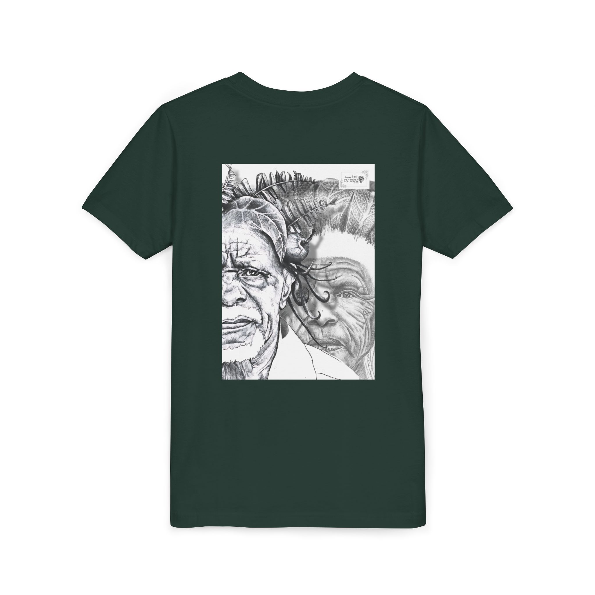 Youth Tee – Monochrome Dual-Face Sketch Graphic - Image 48