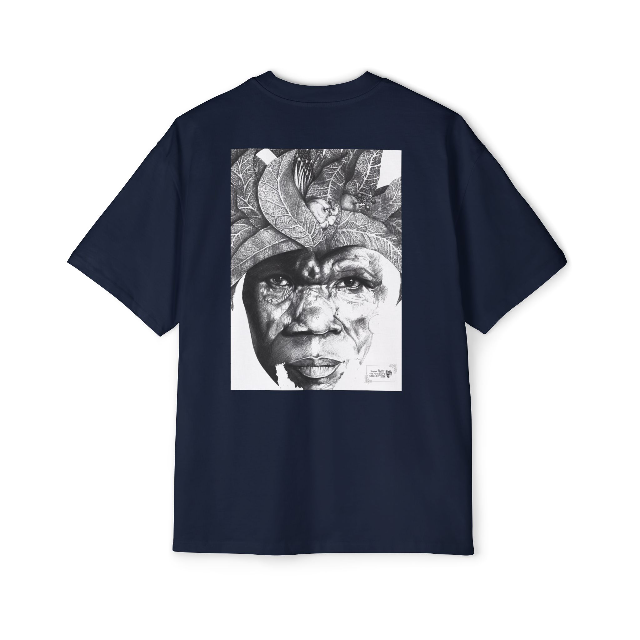 Graphic Tee — Monochrome Tribal Face Art Oversized T-Shirt - Image 46