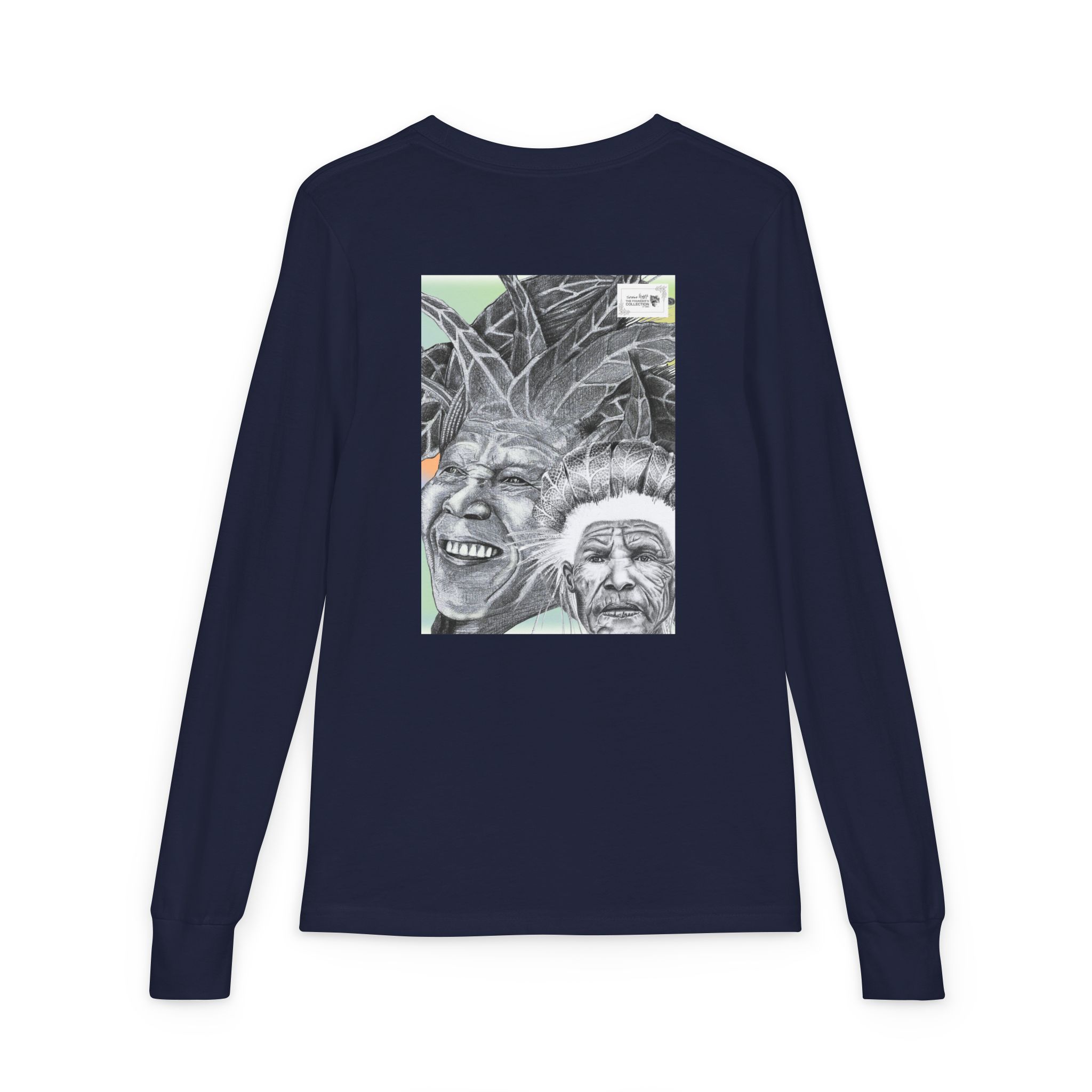Youth Long Sleeve Tee — Vintage Indigenous Portrait Graphic - Image 38