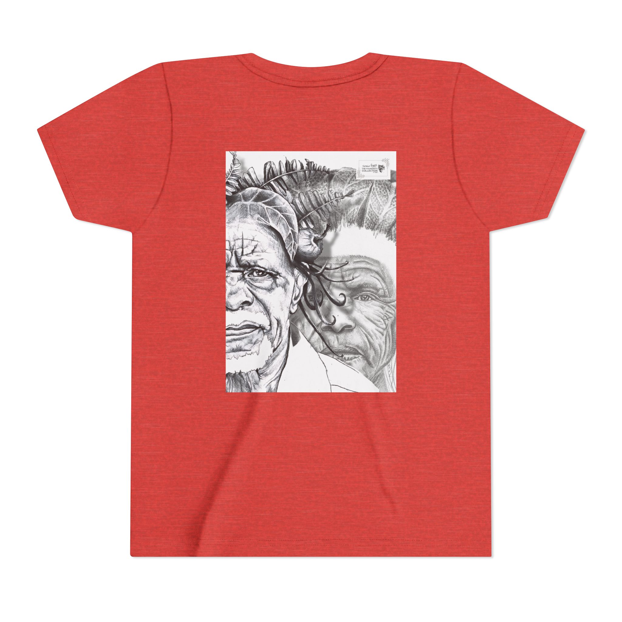 Youth Tee – Monochrome Dual-Face Sketch Graphic - Image 98