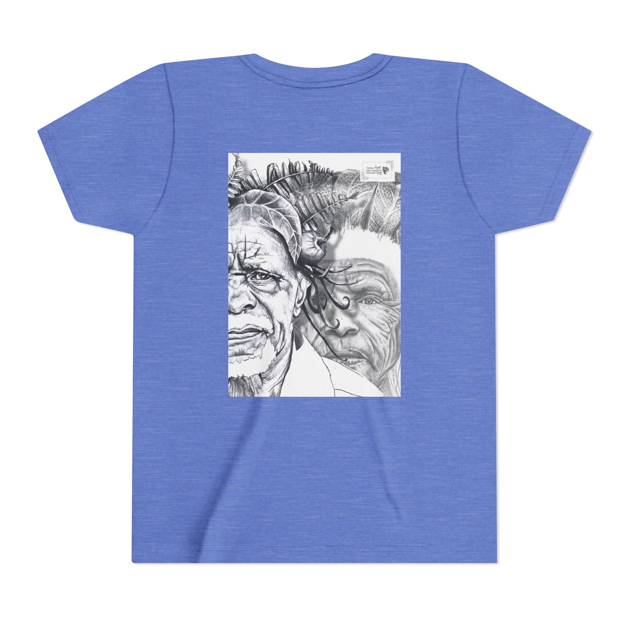 Youth Tee – Monochrome Dual-Face Sketch Graphic - Image 54