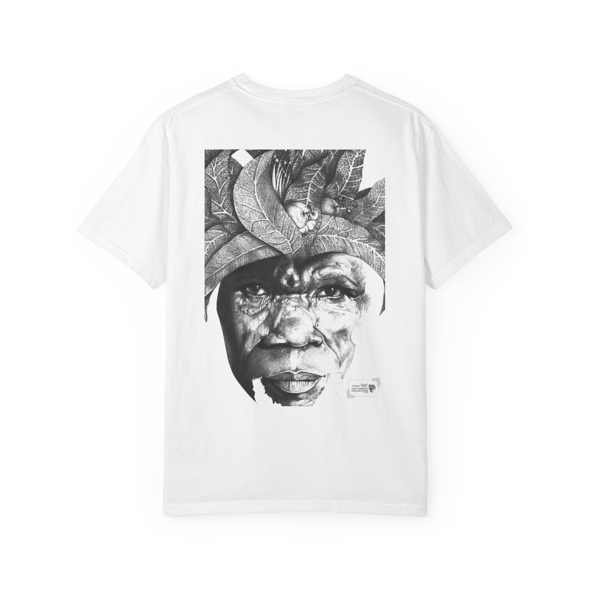Portrait Graphic T-Shirt — Monochrome Tribal Face Art Tee - Image 2