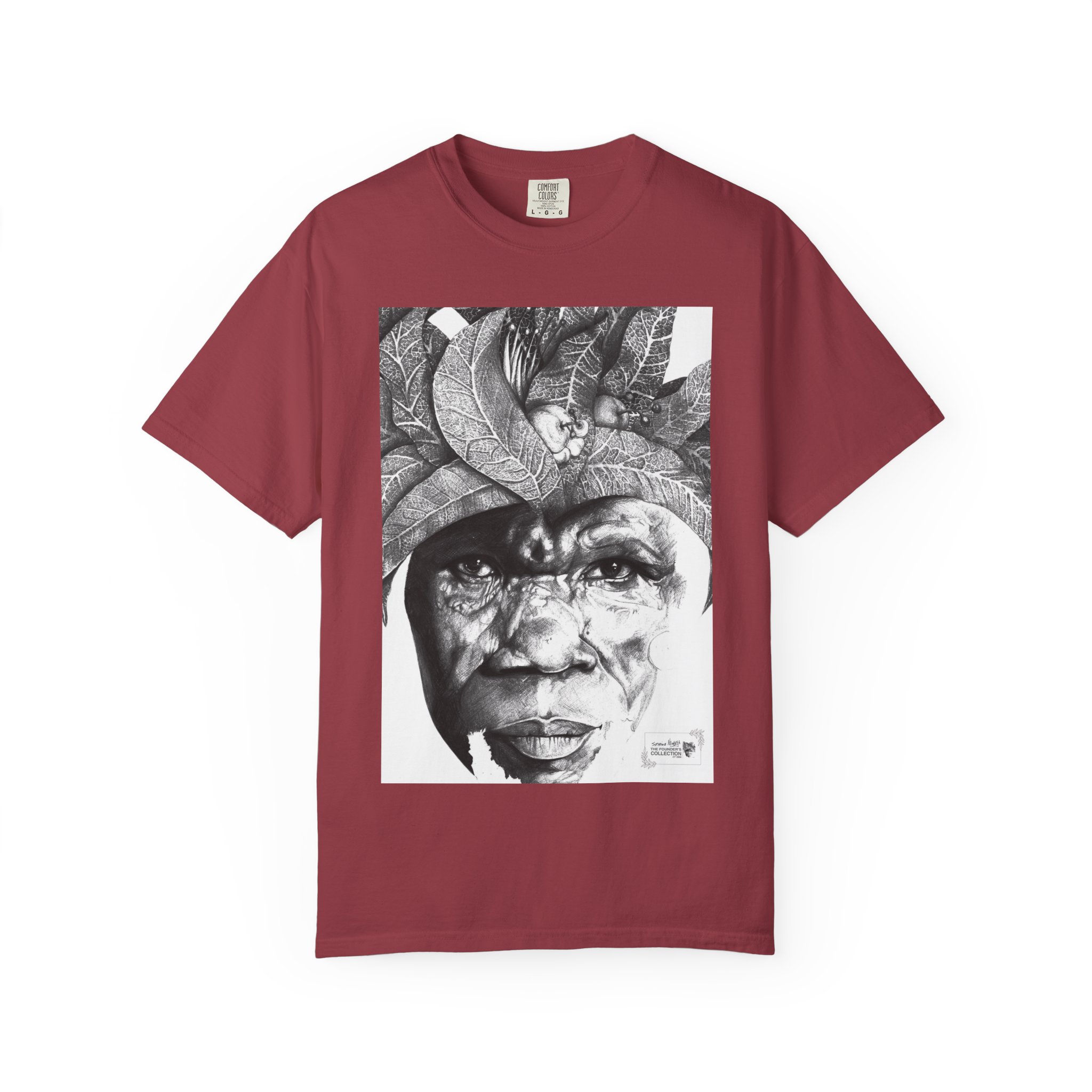 Portrait Graphic T-Shirt — Monochrome Tribal Face Art Tee - Image 53