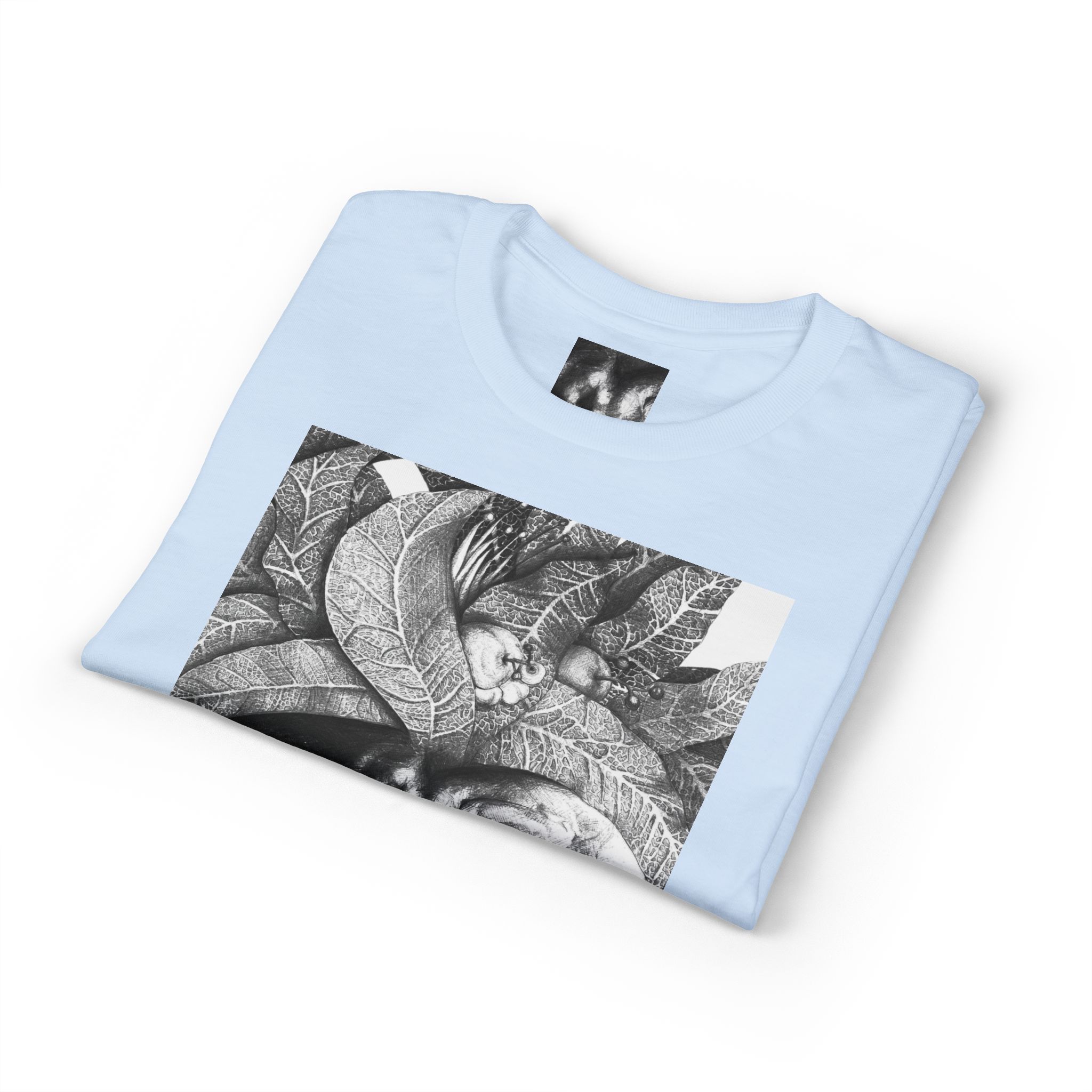 Tribal Face Collage T-Shirt — Black & White Portrait Graphic Tee - Image 43