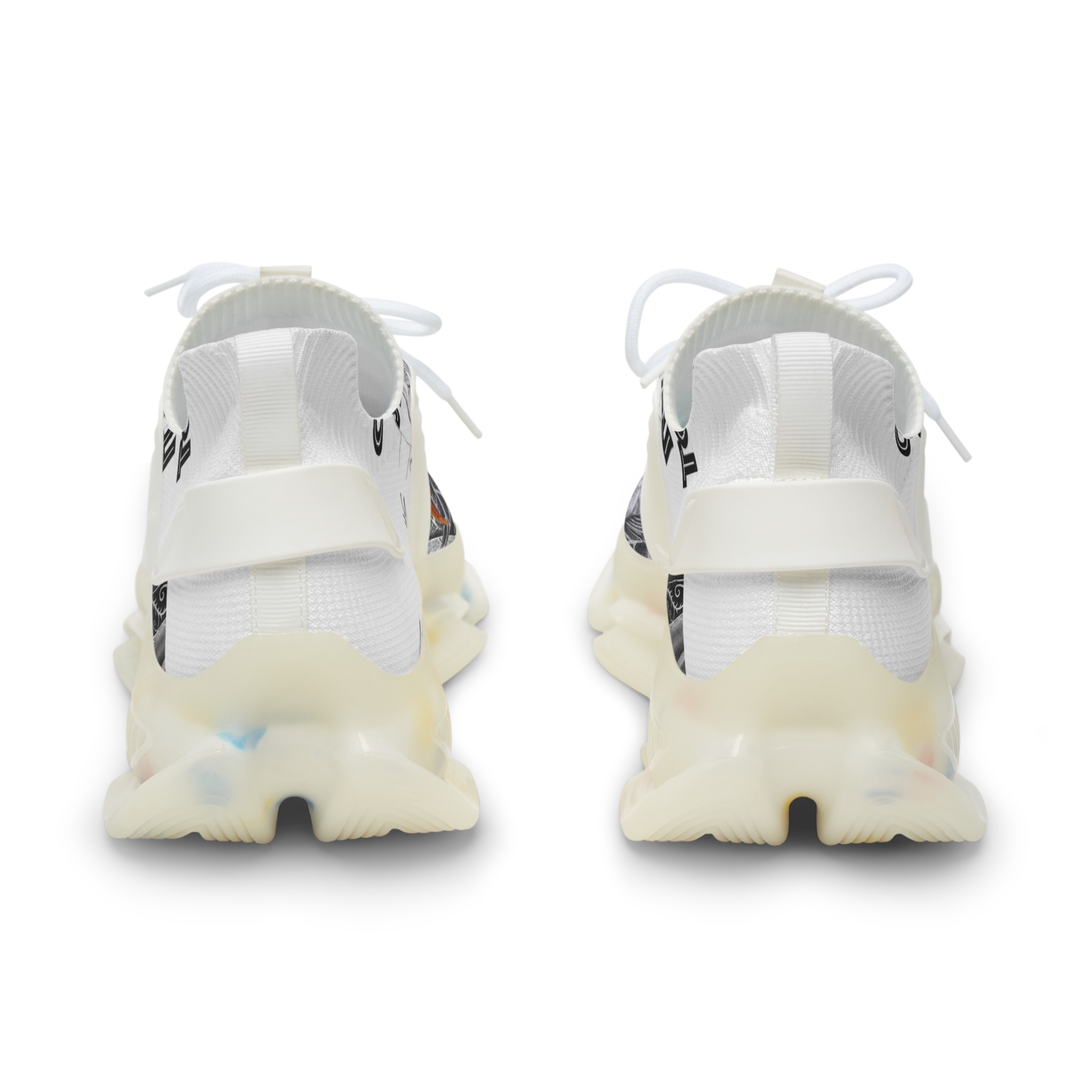 Cardinal Print Men's Mesh Sneakers — Lightweight Athletic Shoes with Red Bird Graphic - Image 3