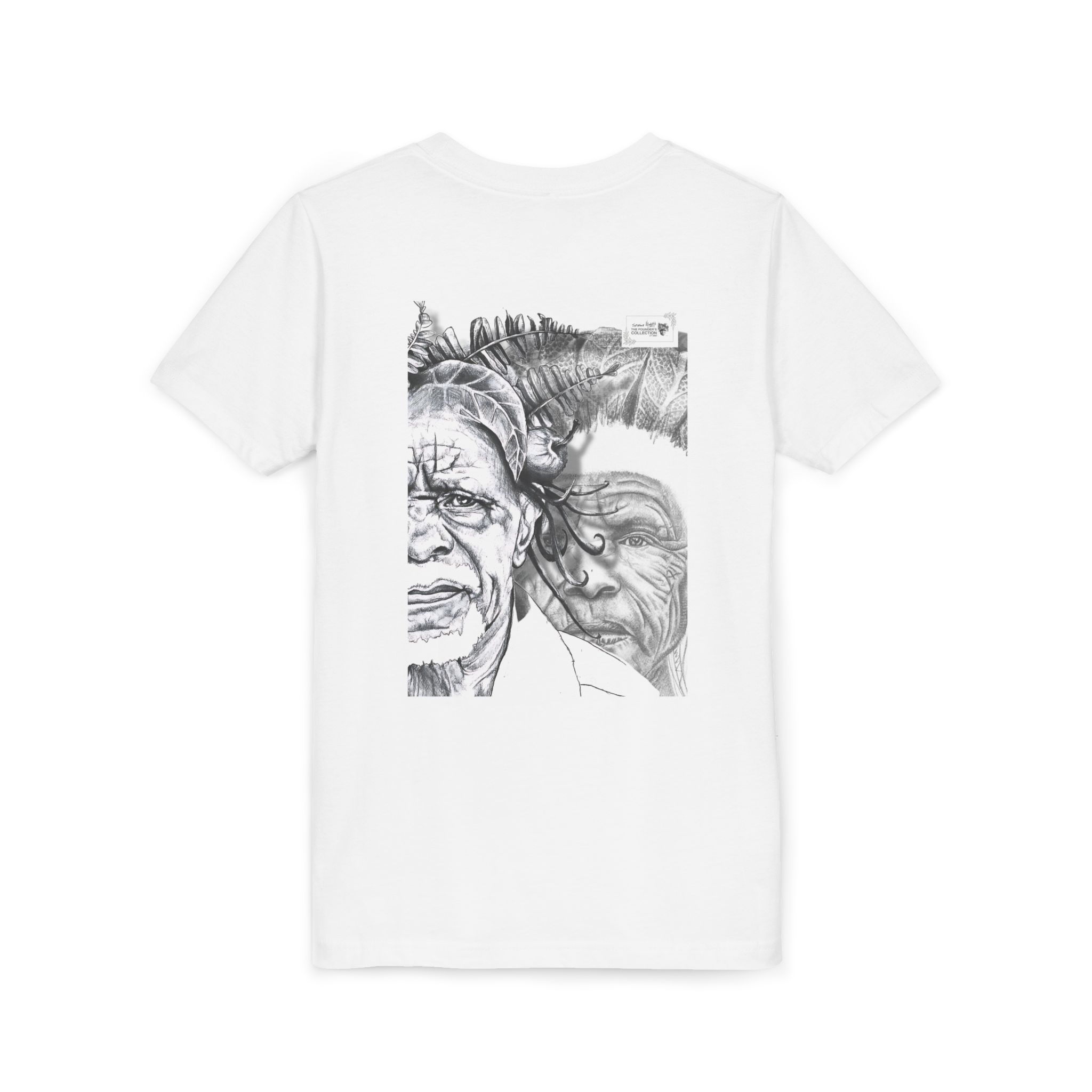 Youth Tee – Monochrome Dual-Face Sketch Graphic - Image 4